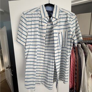 Tommy Hilfiger Casual Blue and White Striped Shirt